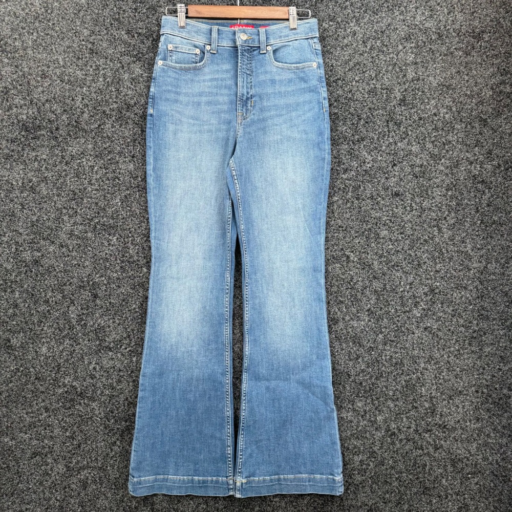 Spanx Flare Jeans Womens 6 Medium Wash Blue High Rise Denim 202055R